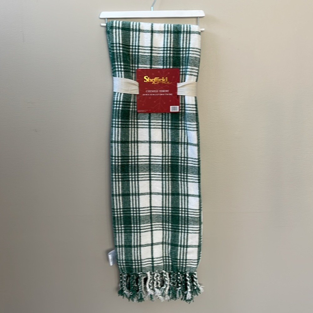 Sheffield Home Plaid Chenille Throw Blanket, Sz 50” x 70”